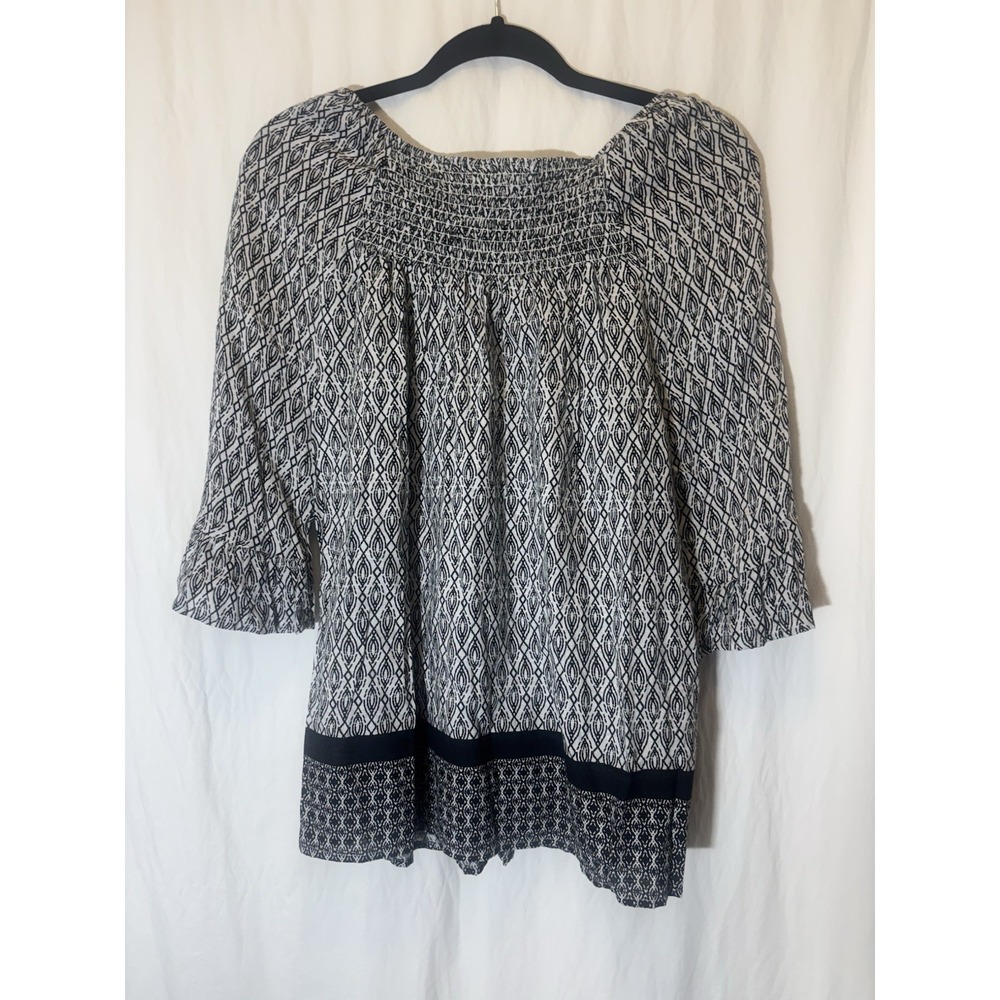 Croft & Barrow Womens Size Medium Pullover Top Black And‎ White HH12 - Picture 6 of 6